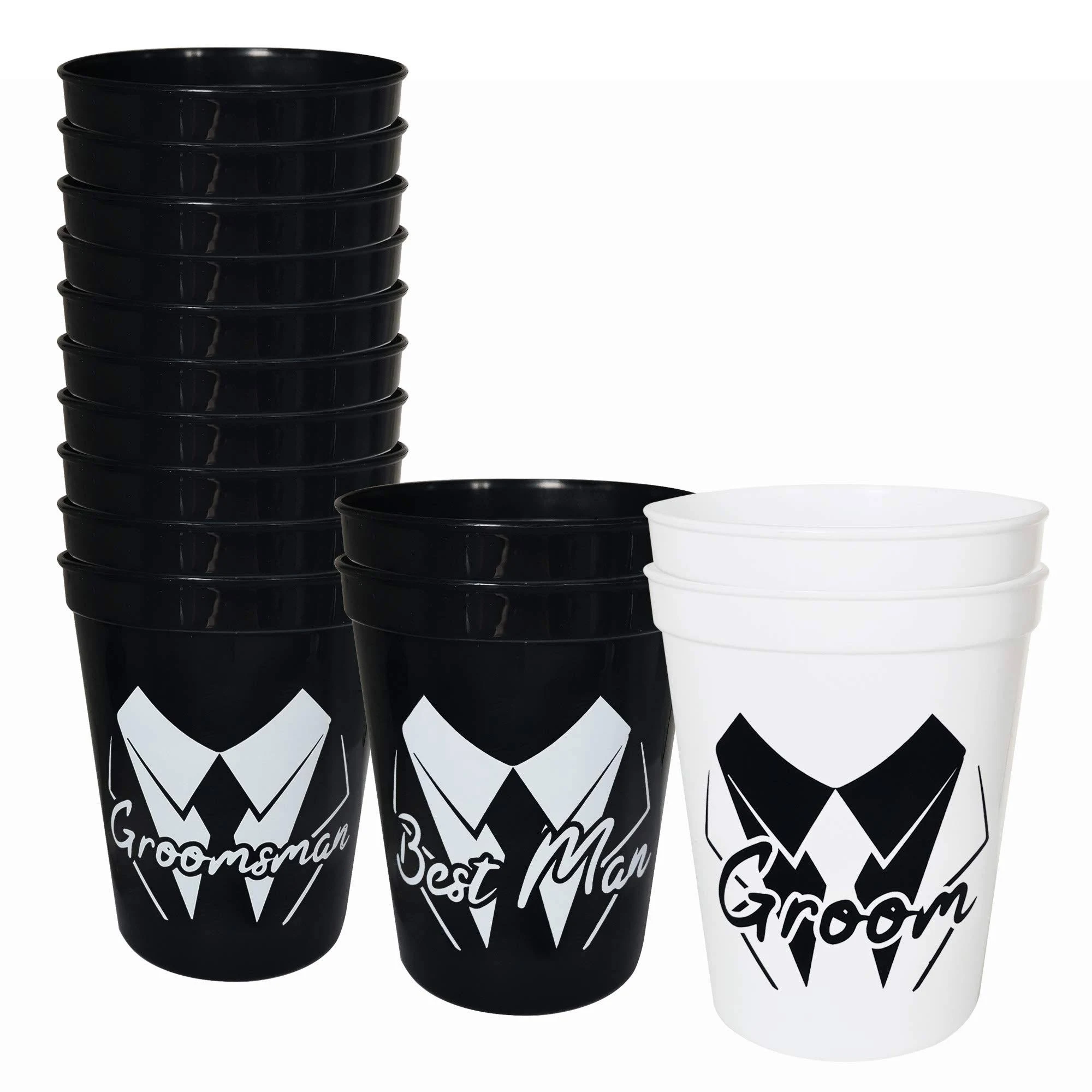 LADY&HOME 14 Packs Bachelor Party Team Groom Cups, Groom & Groomsman Cups for Groom party, Bachelor Party(Groom-2)