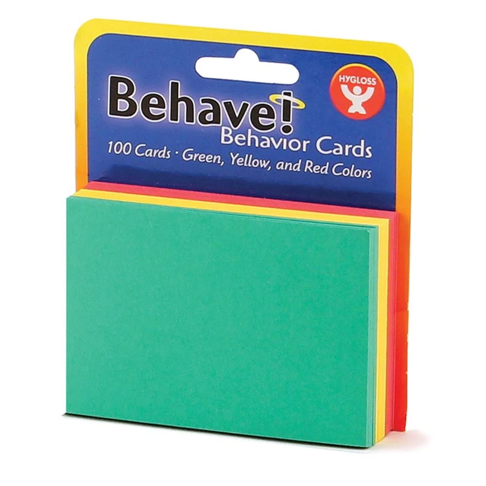 Hygloss Behavior Cards - Motivational for Students & Kids - Red, Yellow & Green Incentive Cards for Classroom - Early Childhood Education Material - Pocket Chart Cards - 2" x 3" - Pack of 100