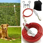 Heavy Duty Aerial Dog Tie Out Trolley System - Dog Run Cable 100Ft Dog Zipline w