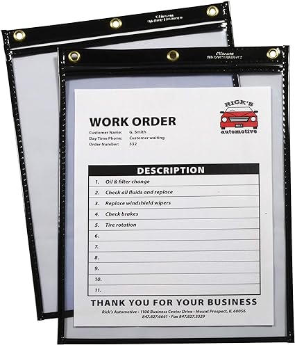 C-Line Products 50912 Heavy Duty Shop Ticket Holder,12&#034;H,Pk<wbr/>15