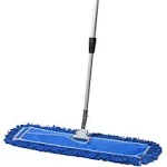 Tidy Tools Commercial Dust Mop & Floor Sweeper, 24 in. Dust Mop for Hardwood Floors, Reusable Dust Mop Head, Extendable Mop Handle, Industrial Dry