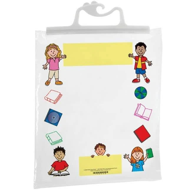 Really Good Stuff Hang-Up Clear Plastic Bags - 11”x13 3/4” - Set of 12 - Store Supplies, Books, Activities -Sturdy Snap Shut Hanging Take Home Totes- Preschool and Elementary Classroom Must Haves