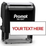 Promot Self Inking 1 Line Custom Stamp - Personalized Name Stamp for Office, Teacher, Address & Business Label Stamp - Choose Font, Ink Color, Pad, Self Inking for Personal & Professional Use - Medium