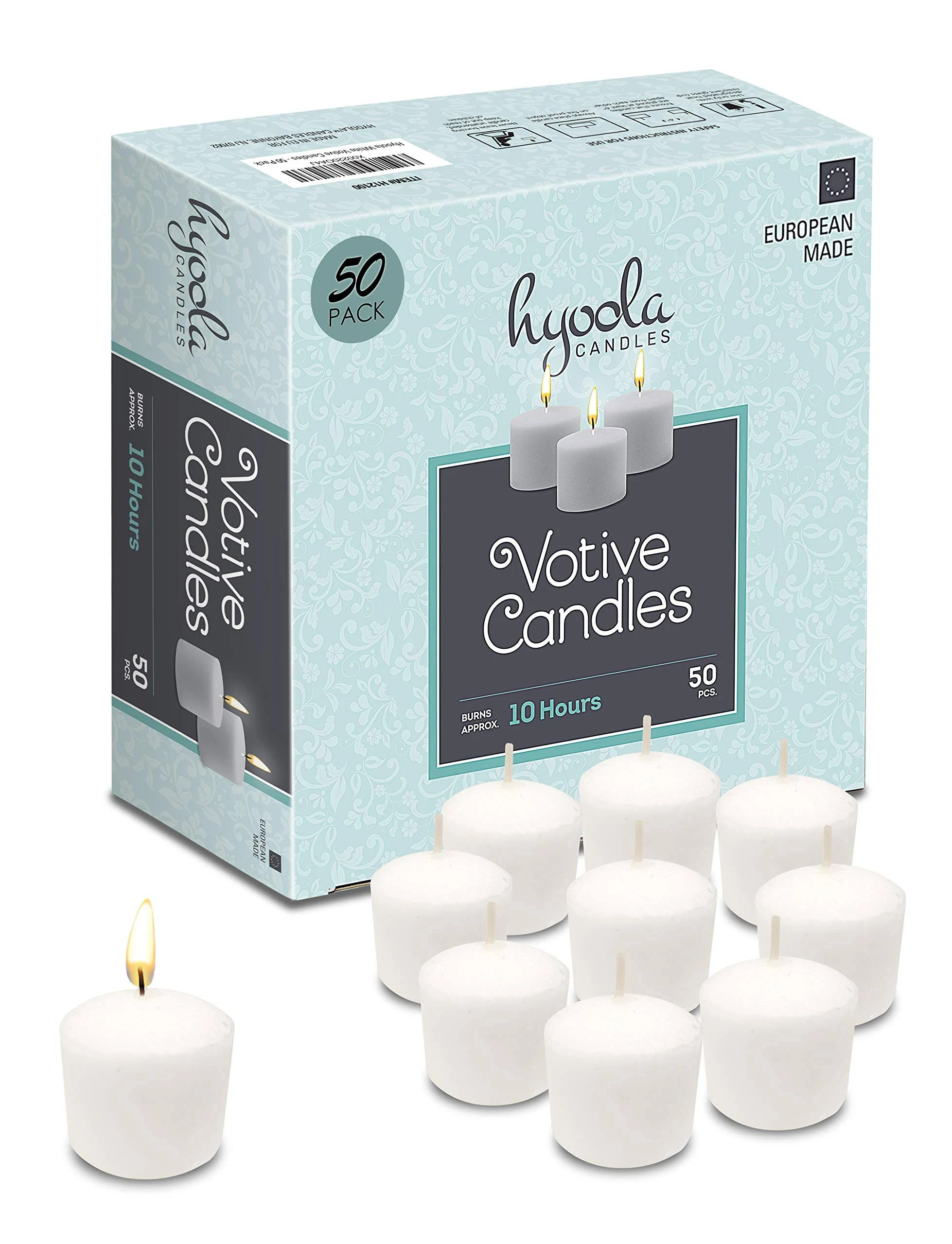 Votive Candles - 10 Hour Burn Time - Unscented Candles Votives Bulk - Pack of...