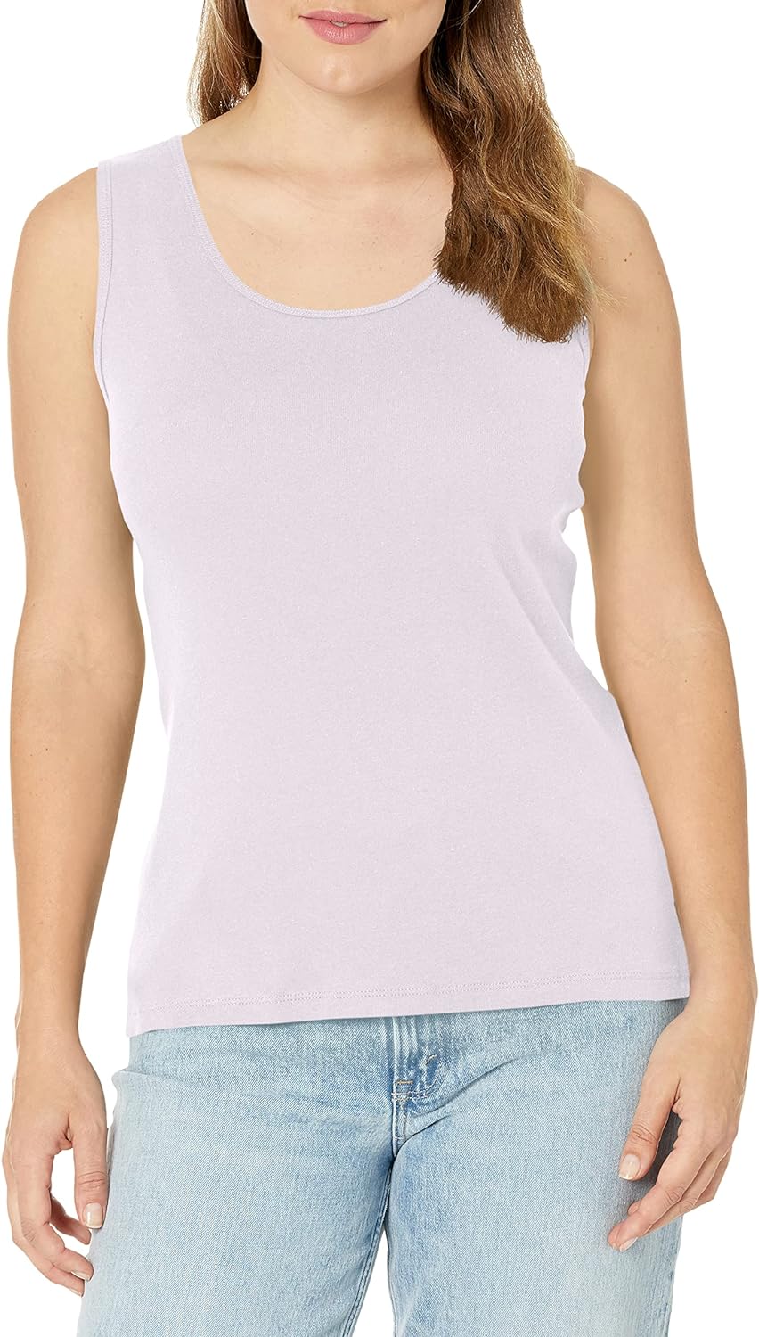 Hanes Women's Mini-Ribbed Cotton Tank Lilac Wash