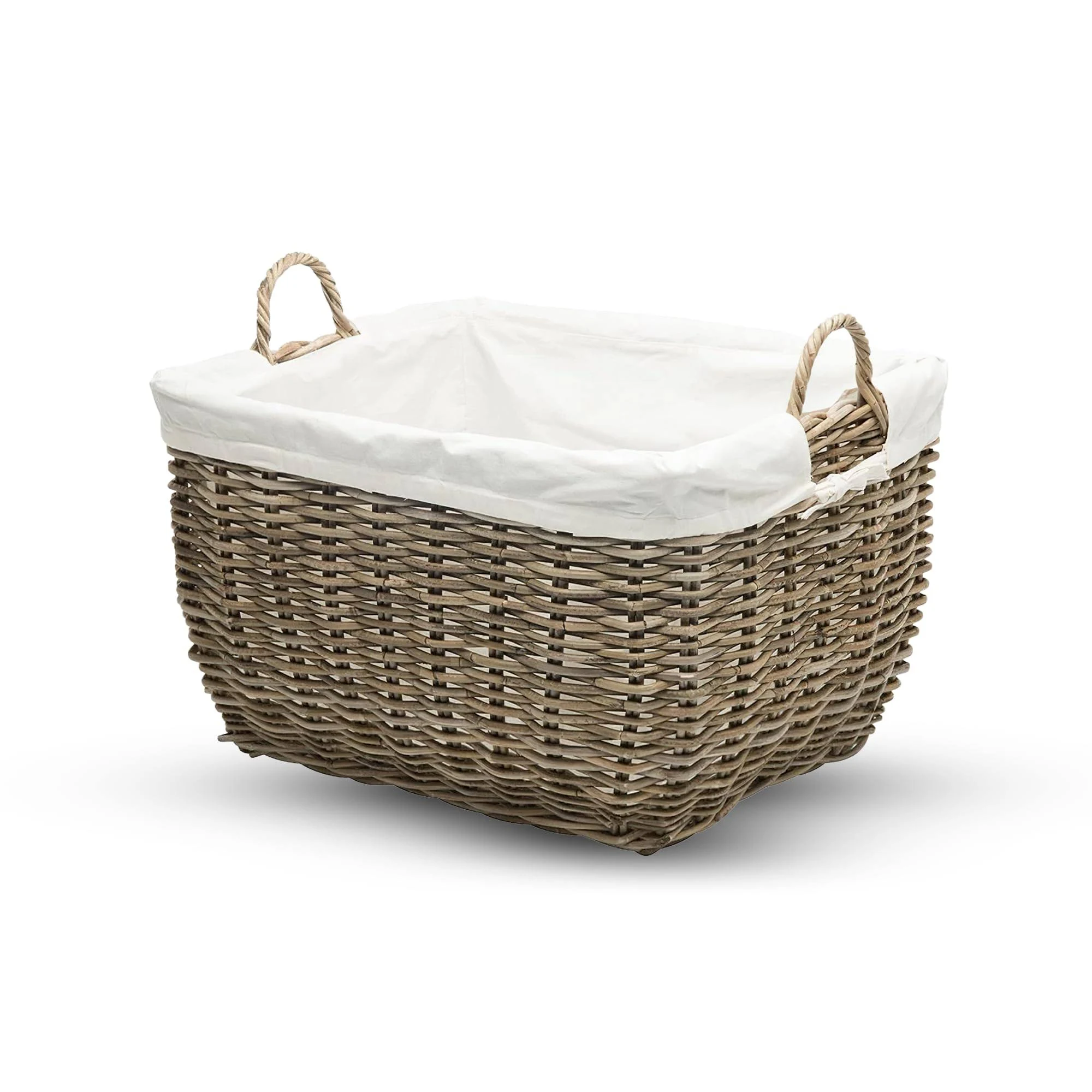 Kouboo 1060108 Rattan Kobo Rectangular Laundry Basket, Gray