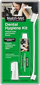 Nutri-Vet Dental Hygiene Kit for Dogs | Finger Toothbrush and Enzymatic Toothpaste | Chicken Flavor |2.5 ounces