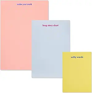 Kate Spade New York Stacked Notepad Set of 3, Cute Notepads Have 75 Sheets of Paper, Small Medium and Large Note Pads, Make Your Mark