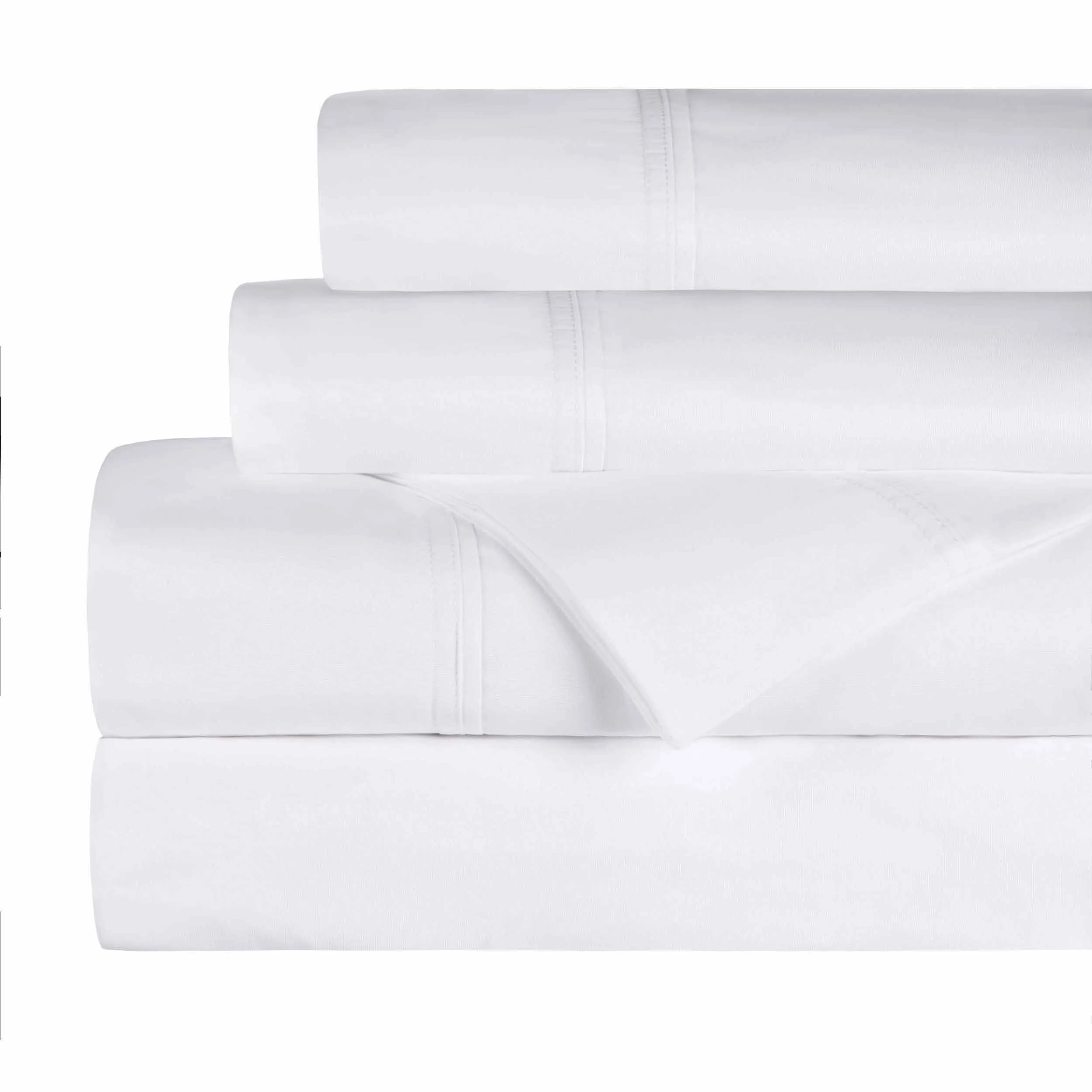 Superior Organic Cotton 300 Thread Count Percale Flat Bed Sheet White / Full