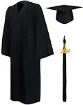 GraduationMall Matte Graduation Gown Cap Tassel Set 2024 for High School and Bachelor