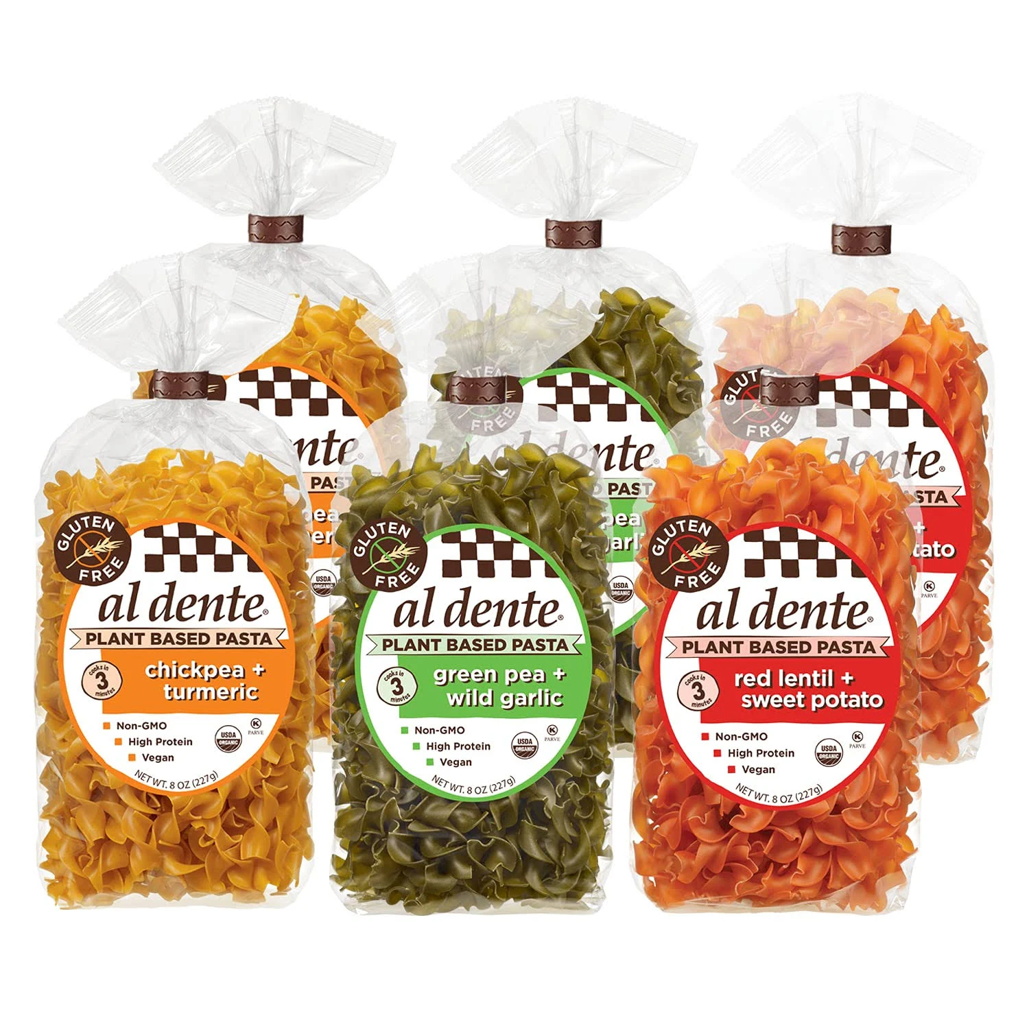 Al Dente Pasta Plant Based Variety Pack, 8 Fl Oz (Pack of 6)