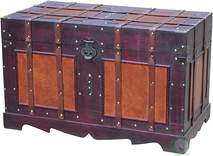 Quickway Imports Antique Style Steamer Trunk