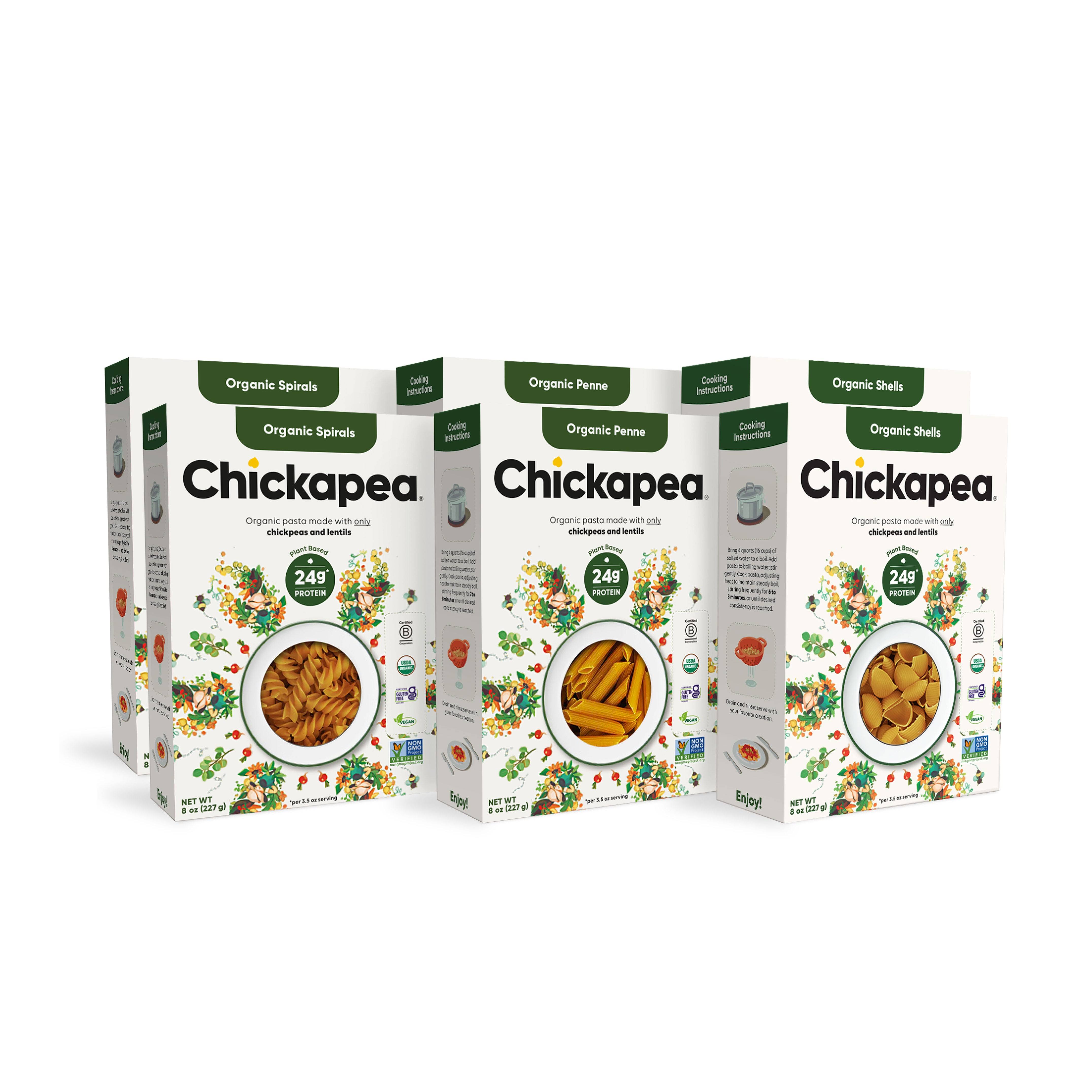 Chickapea Organic Chickpea Pasta Variety Pack