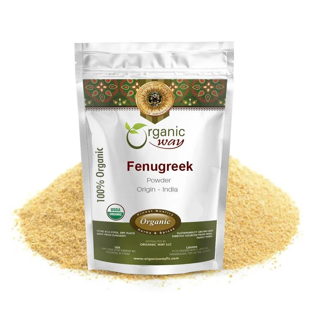 Organic Way Fenugreek / Methi Powder (Trigonella foenum) - Adds Flavour & Aroma | Organic & Kosher Certified | Raw, Vegan, Non GMO & Gluten Free | USDA Certified | Origin - India (1/2 LBS)