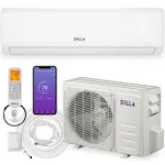 della 9000 BTU WiFi Enabled 19 SEER Cools Up to 400 Sq.ft 115V Energy Efficient Mini Split Air Conditioner & Heater Ductless Inverter System, with