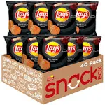 Lay&#039;s Potato Chips Barbecue Flavor Snack Chips, 1 Oz Bags, 40 Count Multipack