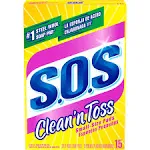 S.O.S - Clean&#39;n Toss Steel Wool Dish Scrubber Pads, 15 Pack - Case of 6