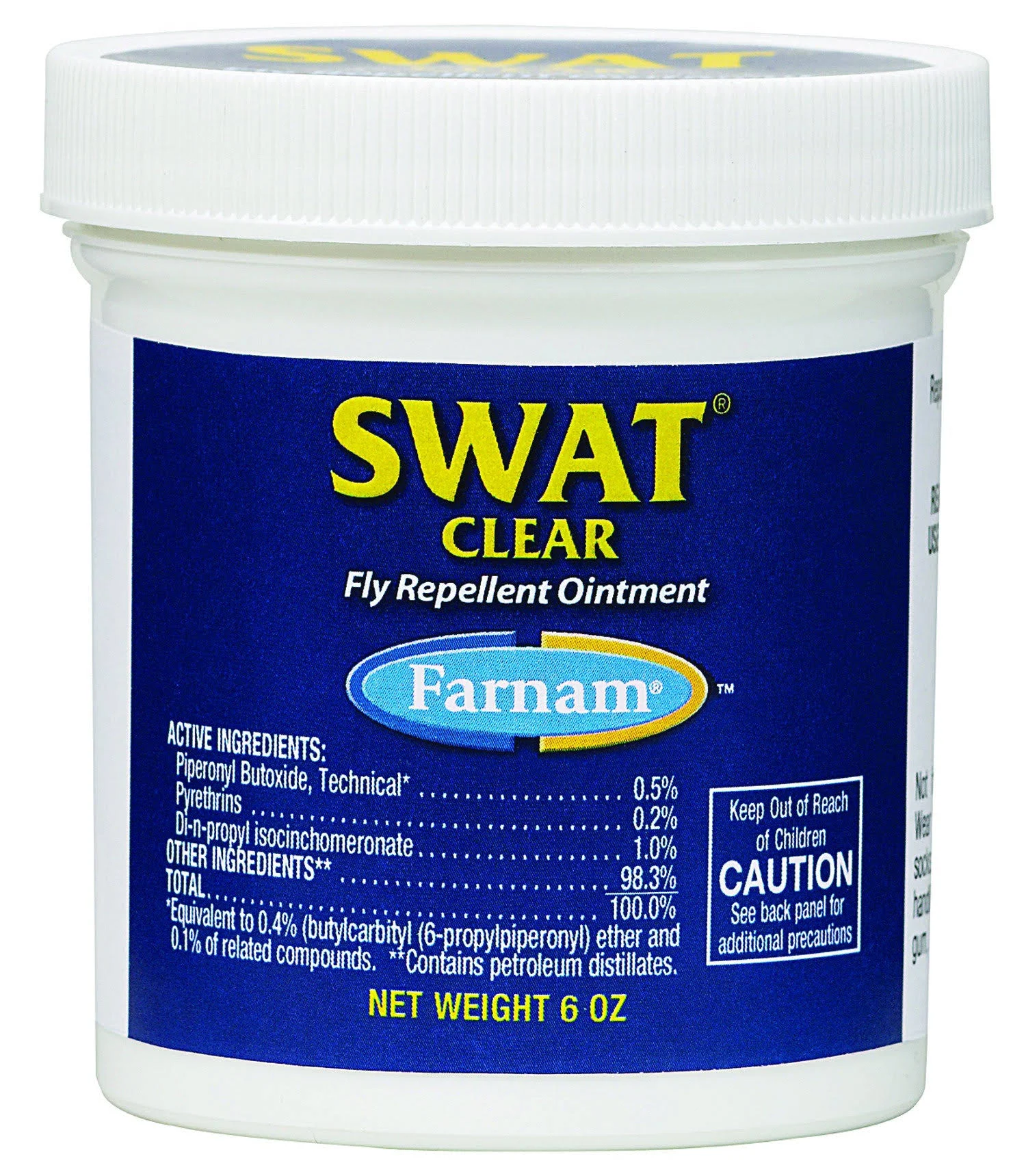 FARNAM SWAT CLEAR OINTMENT FLY EAR PROTECTION REPELS 6OZ DOGS WOUNDS KILLS FLIES