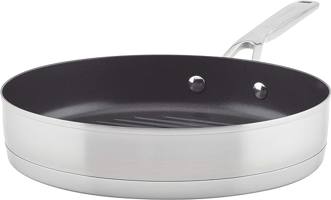 Kitchenaid Grill Pan, Nonstick, Stainless Steel, 10.25 Inch