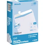 100 6 x 9 Self-Seal Security White Catalog Envelopes - 28lb, 100 Count, Security Tinted, Ultra Strong Quick-Seal, 6x9 inch (38600)