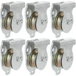 6 Pack Wall Mounted Pulley 1-1/2 Inch Wall and Ceiling Mount Single Pulley for 3