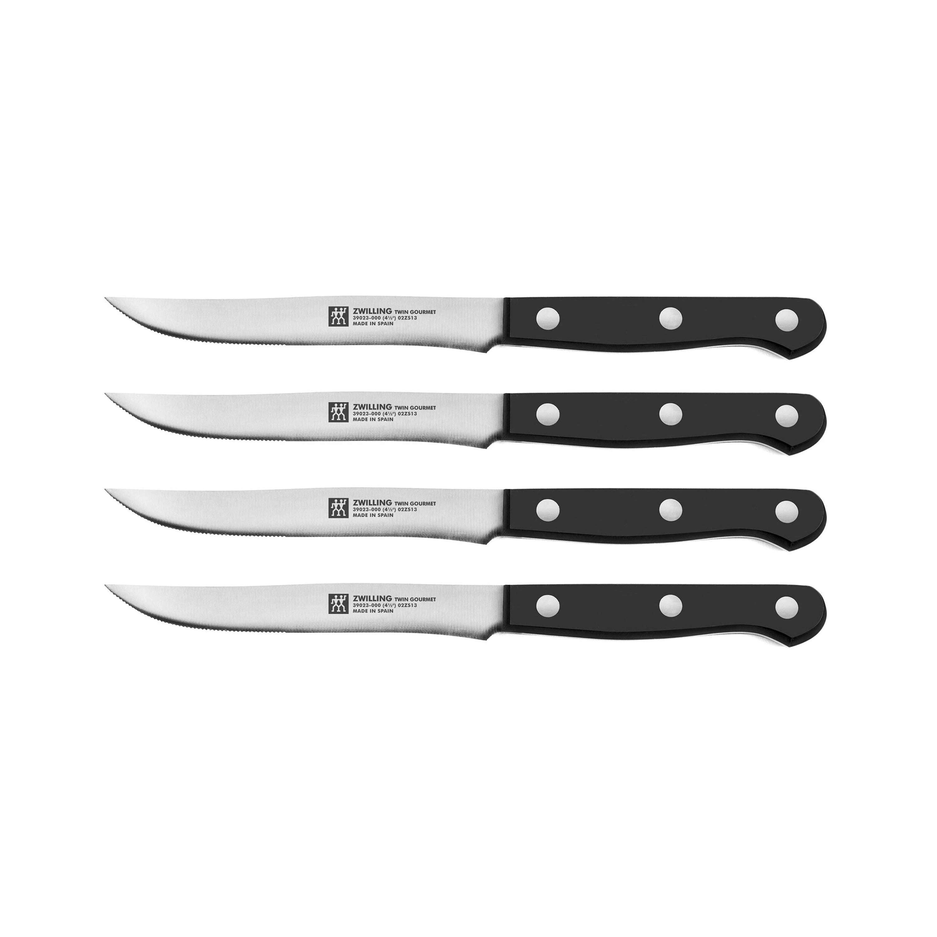 ZWILLING J A HENCKELS TWIN GOURMET SET(4) 4.5&#034; STEAK KNIFE NIB # 39123-000 SPAIN