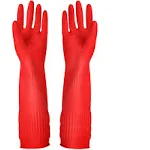 YSLON Rubber Cleaning Gloves Kitchen Dishwashing Glove 3-Pairs,Waterproof Reuseable.(Medium)