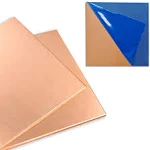 Chudeng 2 Pcs 99.9%+ Pure Copper Sheet, 6" x 6", 24 Gauge Thickness, 153 x 153 x 0.5mm, Film Attached Copper Plates