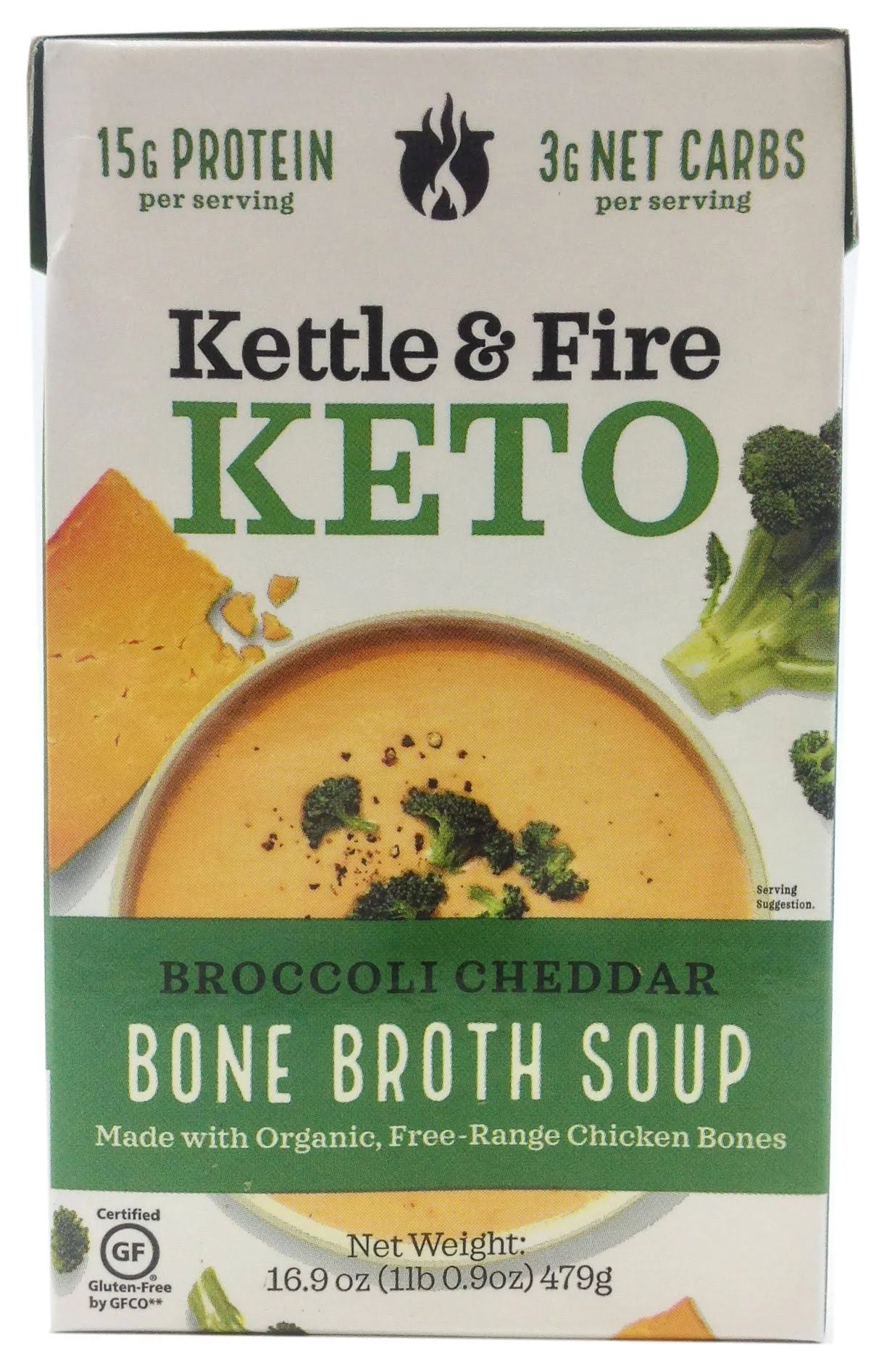 Kettle Fire Keto Broccoli Cheddar Bone Broth Soup