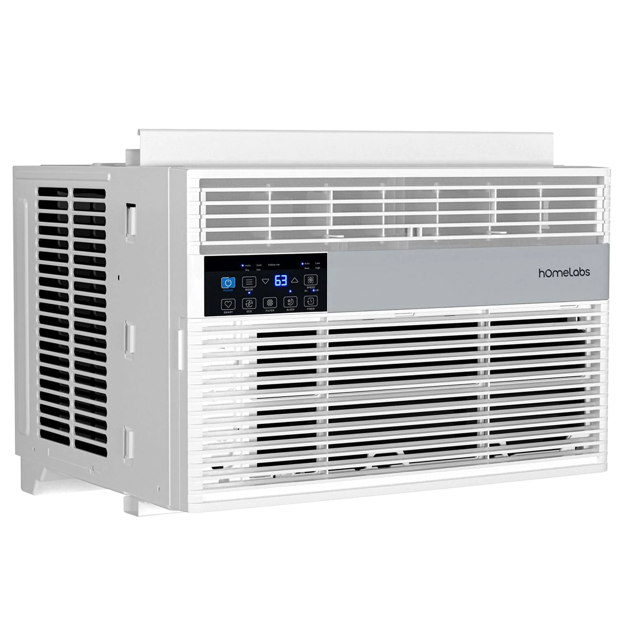 hOmeLabs Window Air Conditioner 12000 BTU - Smart Control, Eco Mode, LED Control Panel - Low Noise, Remote Control - Compatible with Alexa and Google Assistant - Ideal for Rooms up to 550 Sq. Ft.