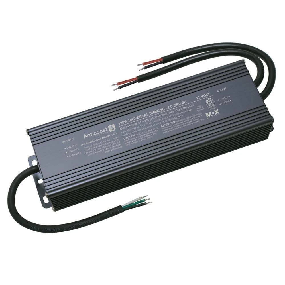 Armacost Lighting 841200 120-Watt Dimming Led Driver 12-Volt Dc Power Supply, Gray