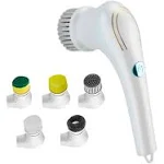 Electric Scrubber, Handheld Cleaning Brush, Includes 5 Replaceable Heads, Bathroom, Kitchen, Floor, Dish, Shoe, Glass - Multifunctional Home Accessory