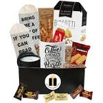 Coffee Gift Basket - Bistro Coffee Mug, Socks, Gourmet Coffee Snacks - Coffee Gi