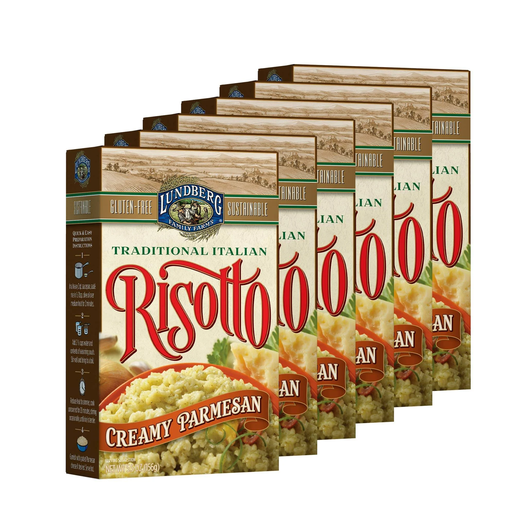 (6 Case)Lundberg Family Farms Risotto Creamy Parmesan , 5.5 oz.