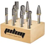 Tungsten Carbide Burr Set 1/4&#034; Shank 8PC Double Cut Rotary Cutting Burrs Die ...