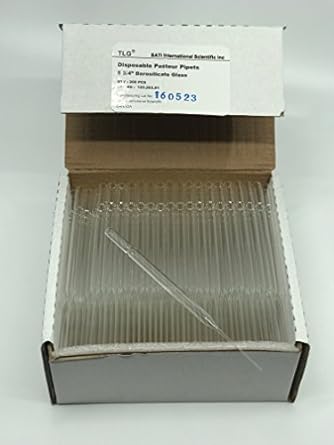 123.203.01 Disposable Borosilicate Glass Pasteur Pipette, 5-3/4" - Case of 1000 (pack of 200*5)