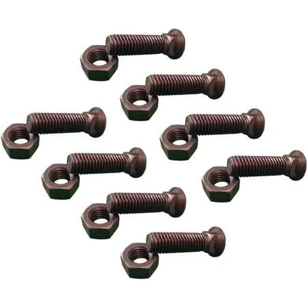 8 - Plow Bolts & Nuts for Blades/Cutting Edges, 5/8-11x2 1/4 - Grade 8, Dome Head