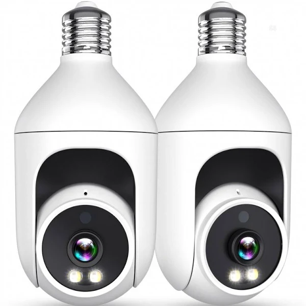 UPULTRA 2K Light Bulb Security Camera, Wireless WiFi Camera Set of 2, Dome Lightbulb Nanny Cam – Indoor Outdoor Surveillance Camera with Audio, Motion Detection, Night Vision, HD Video, Pan & Tilt