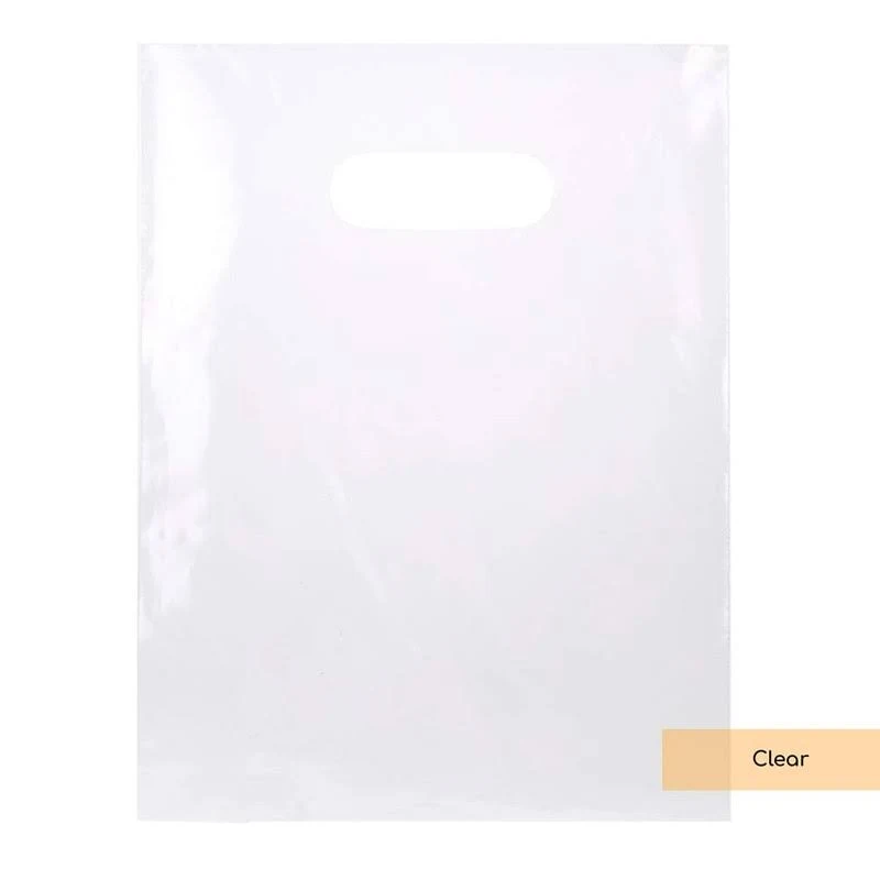 100 Clear Handle Bags 9X12, Extra Thick 2.25 Mil Retail Plastic Shopping Merchan