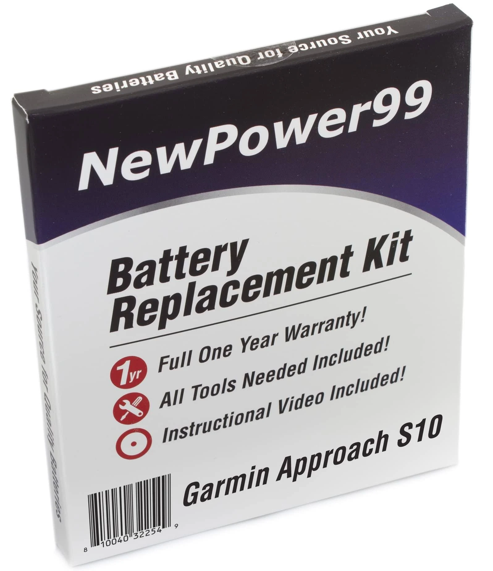 NP99sp NewPower99 Battery Kit for Garmin Approach S10 with Tools, Video Instructions and Long Life Battery