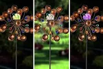 Solar Wind Spinner New 75In Jewel Cup Multi-Color Seasonal Led Lighting NEW