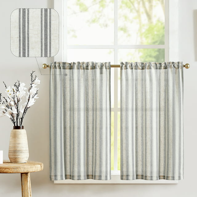 Curtainking Striped Kitchen Curtains