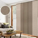 Woven Cut-to-Size White Light Filtering Adjustable Sliding Panel Track Blind w/ 23 in Slats Up to 86 in. W X 96 in. L