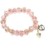 Betsey Johnson Women's Tzarina Pink Beads Stretch Bracelet