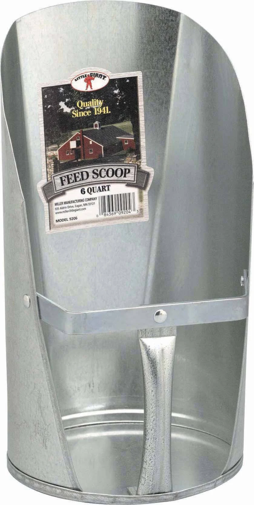 Miller Galvanized Feed Scoop, 4 qt