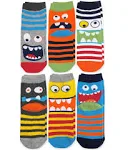 Jefferies Socks Boys Monster Pattern Crew Socks 6 Pair Pack