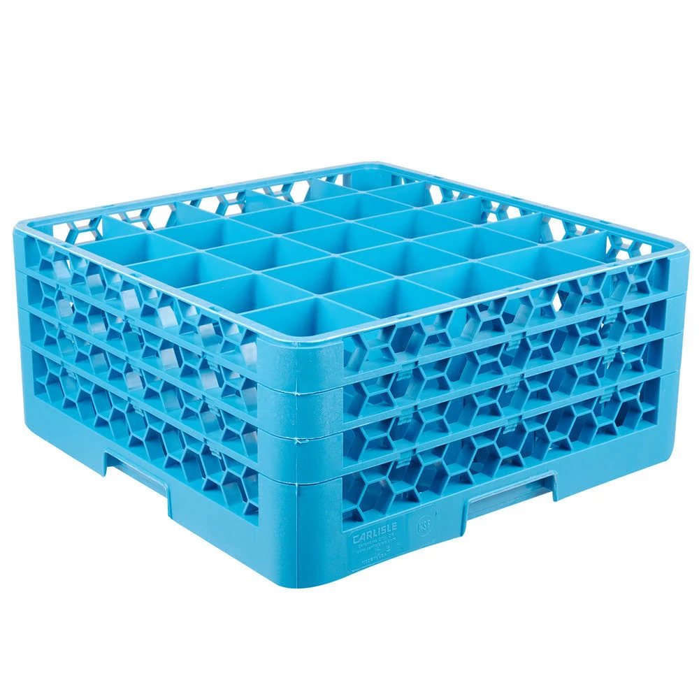 Carlisle RG25-314 OptiClean 25 Compartment Glass Rack with 3 Extenders