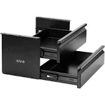 Vivo Black Dual Level 16" Pull Out Under Desk Storage Drawer Set Without Shell