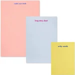 Kate Spade New York Stacked Notepad Set of 3, Cute Notepads Have 75 Sheets of Paper, Small Medium and Large Note Pads, Make Your Mark