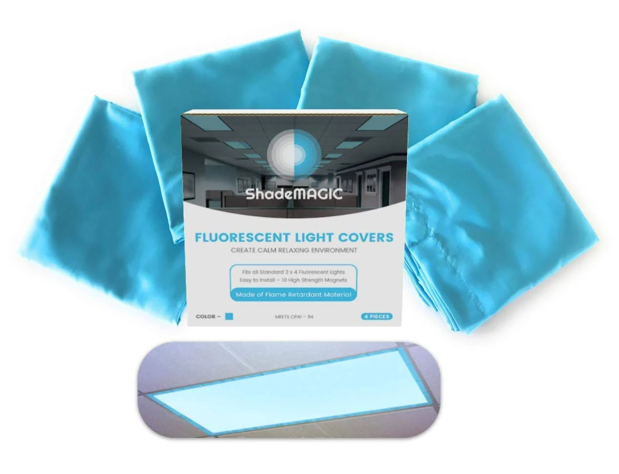 ShadeMAGIC Fluorescent Light Covers for Classroom or Office - Light Filter Pack ...